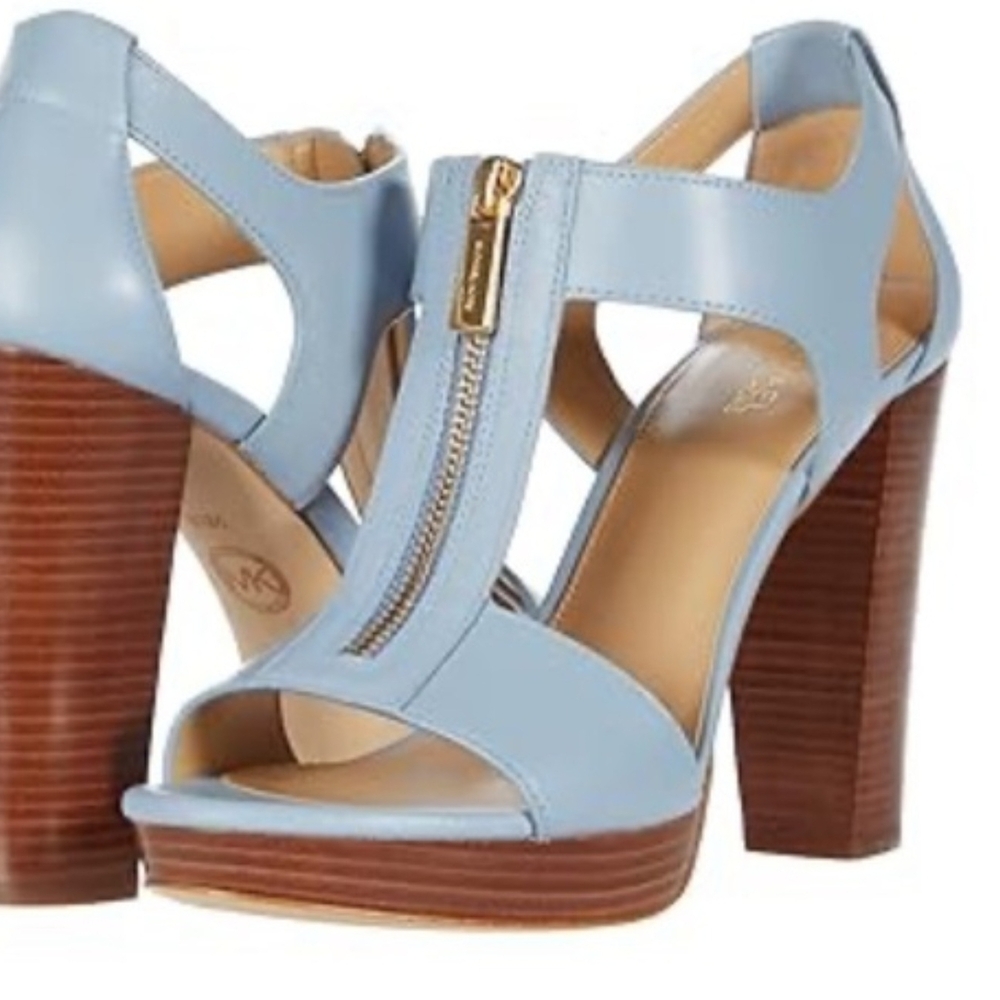 MICHAEL Michael Kors Sky Blue Block Heel Sandals
